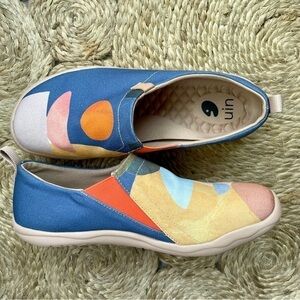 UIN Men's Loafers Lightweight Slip ons Art Painted Travel Shoes Molandi Art 10